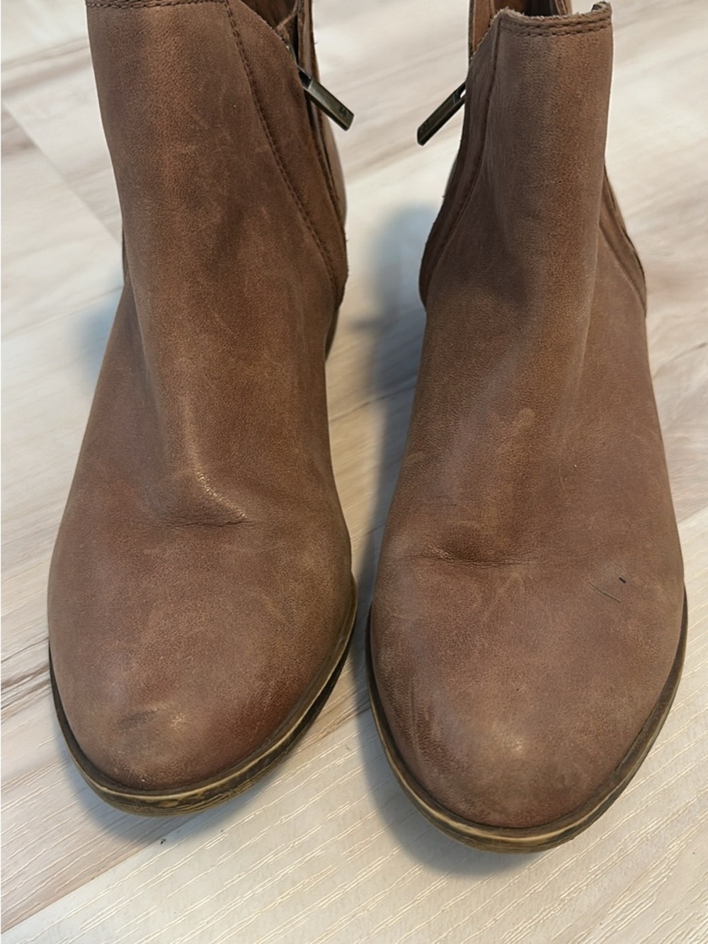 Lucky Brand Taupe Brown Suede Ankle Booties
